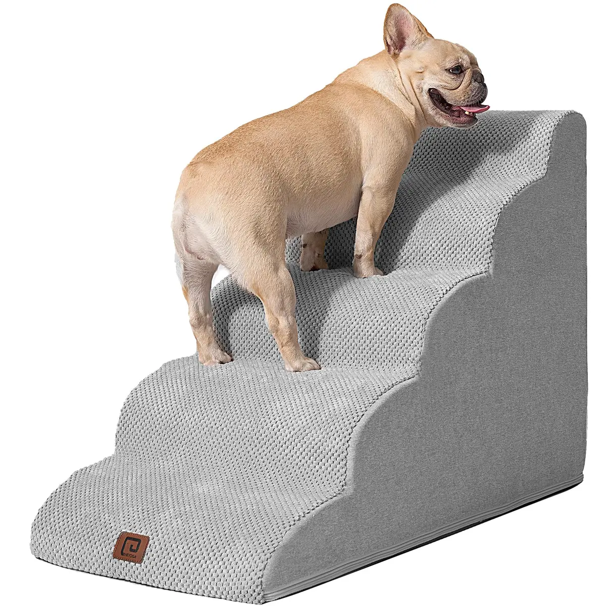 EHEYCIGA Curved Dog Stairs Ramp, 5-Step High Beds, 22.6" H Pet Step | Foam, Support & Comfort for Dogs & Cats - main product image
