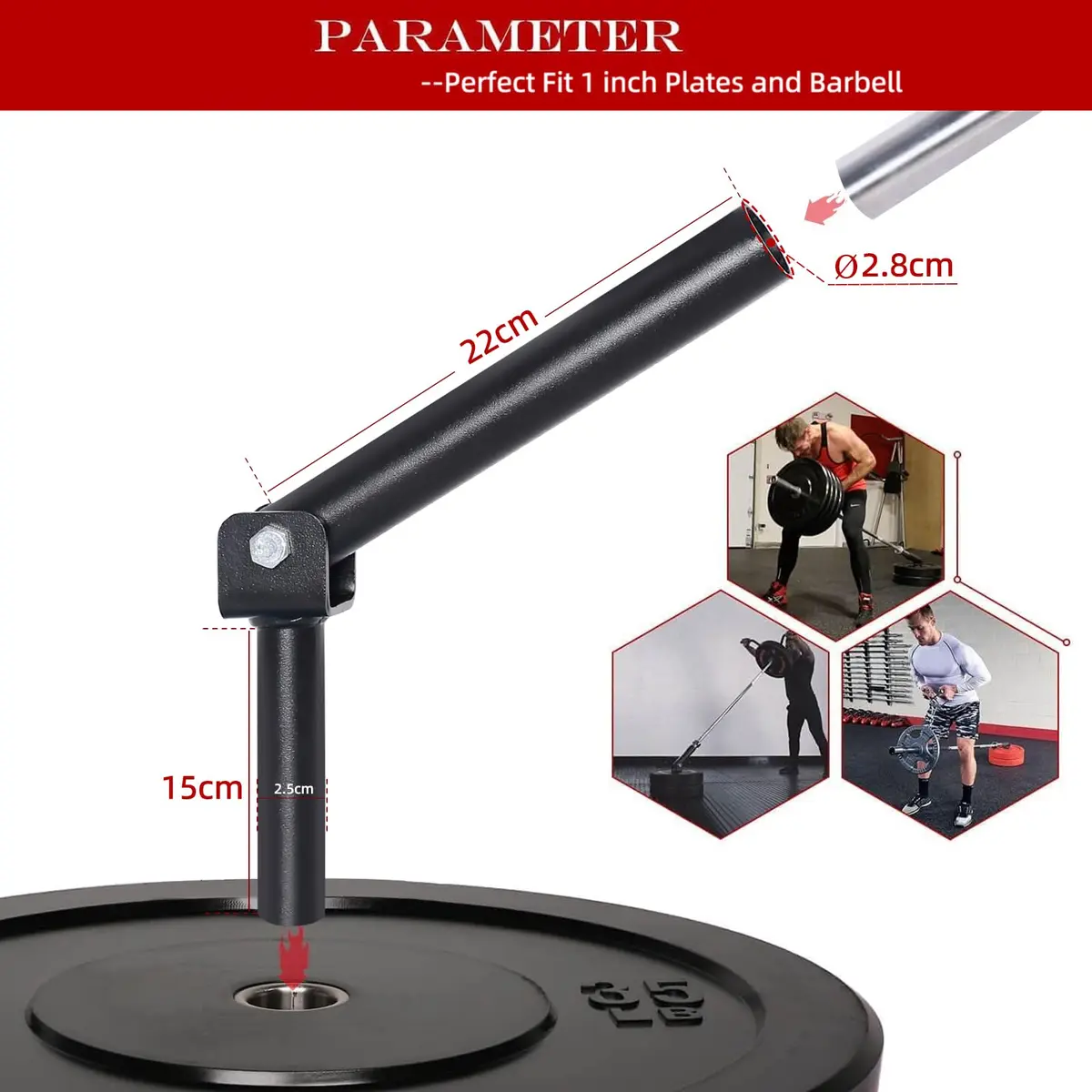 SYL Fitness T Bar Row Landmine Attachment for 1'' Barbell | Durable Steel, Full Range Swivel, Total Body Workout - view 2