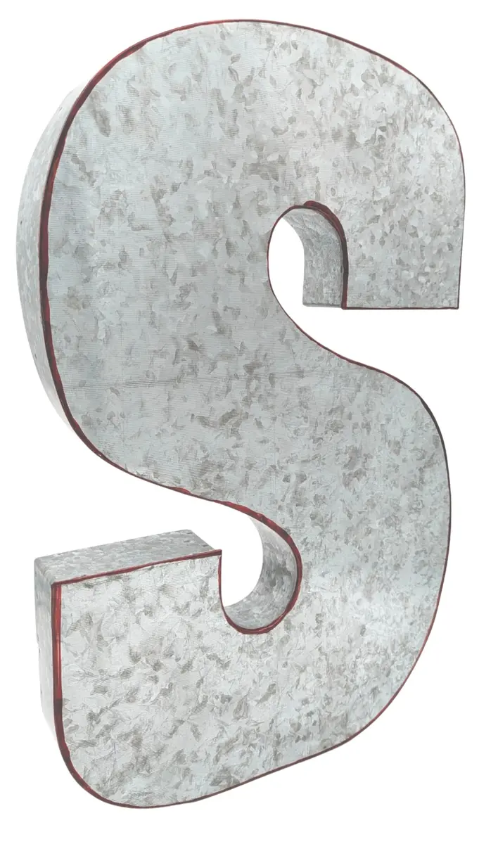 SciencePurchase Metal Letter S Wall Décor 20" | Rustic Farmhouse Style - main product image