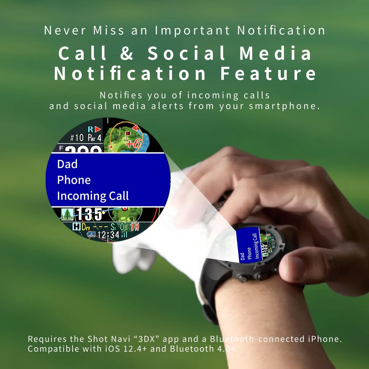 Shot Navi Evolve PRO Touch Golf GPS Watch with 1.4in Touch Panel, Green Heatmap, Auto Measure, 8hr GPS, Waterproof, 60,000 Courses - view 9