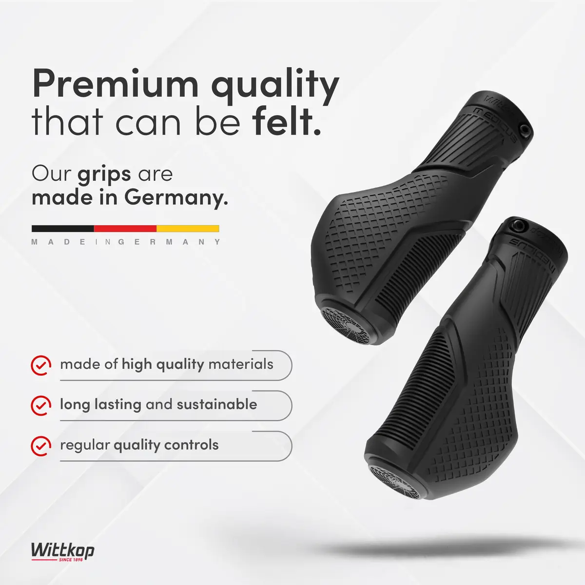 Wittkop Bike Grips with 3-Zone Ergonomic Design | German Engineering for Comfort & Non-Slip Grip - view 5