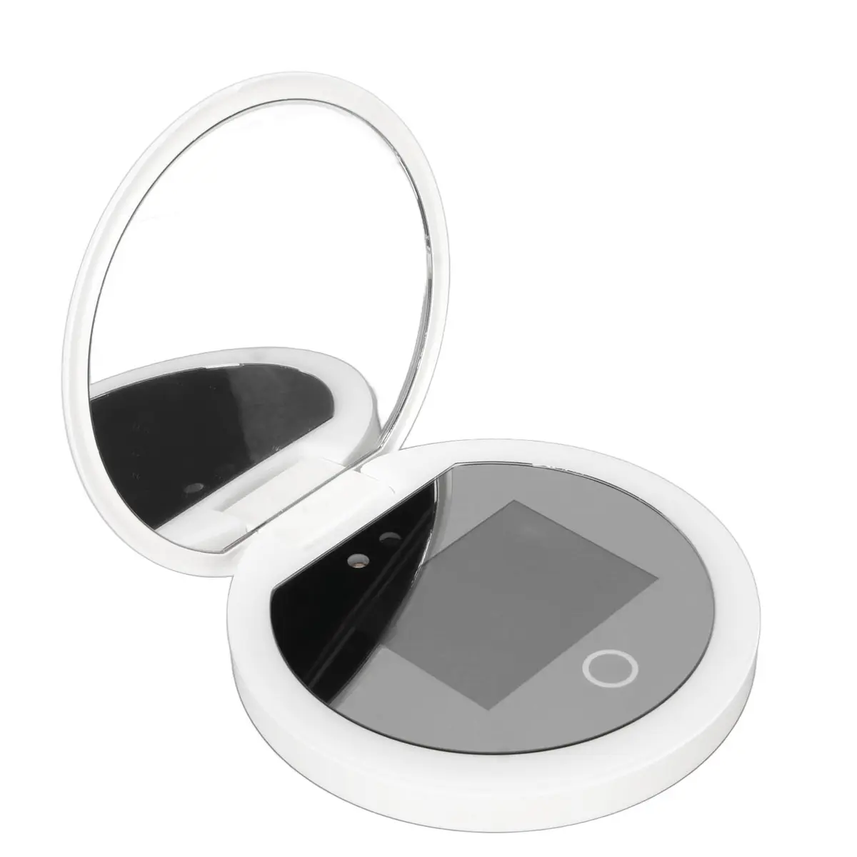 Dpofirs Portable Travel Compact Mirror with Camera & 2X Magnification, 9.7cm (3.5in) Lighted Pocket Mirror | Sunscreen Application Checker - main product image