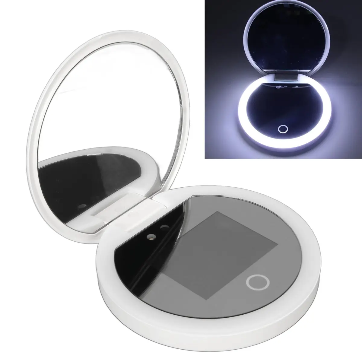 Dpofirs Portable Travel Compact Mirror with Camera & 2X Magnification, 9.7cm (3.5in) Lighted Pocket Mirror | Sunscreen Application Checker - view 5