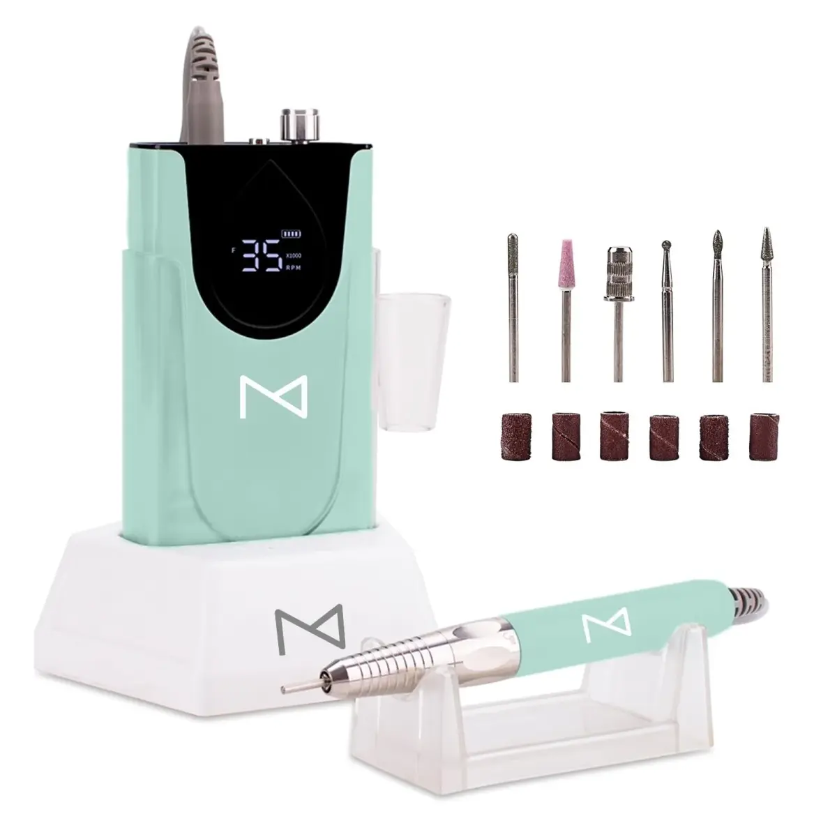 M Max Brushless Cordless Nail Drill 35000 RPM Mermaid | Professional 2-in-1 Efile Machine - main product image