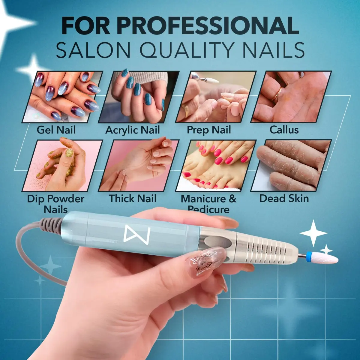 M Max Brushless Cordless Nail Drill 35000 RPM Mermaid | Professional 2-in-1 Efile Machine - view 4