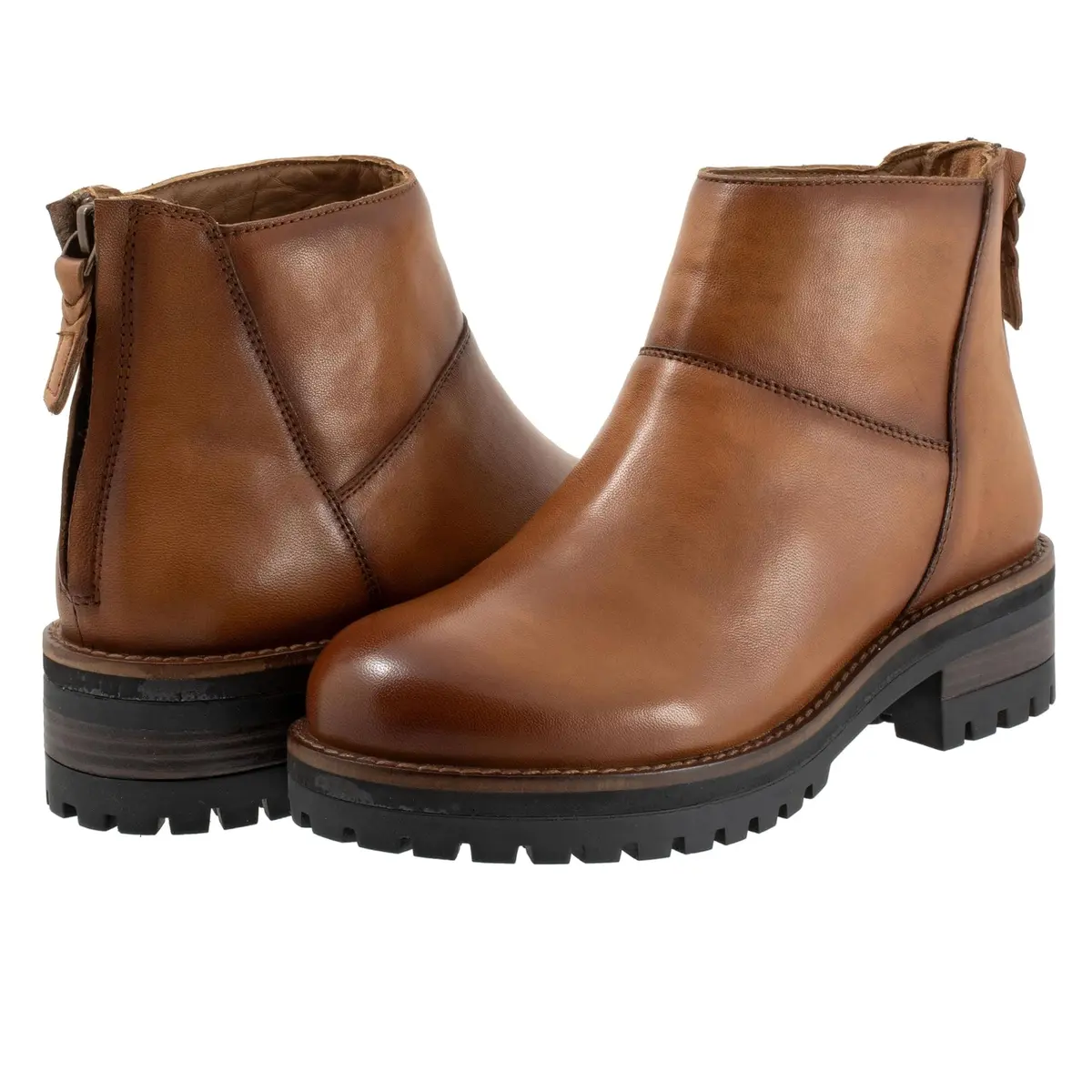 SoftWalk Elmhurst Leather Boot 9.5 Narrow | Ankle-High, Block Heel, Casual Fit - main product image