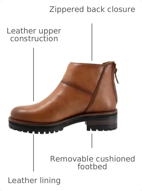 SoftWalk Elmhurst Leather Boot 9.5 Narrow | Ankle-High, Block Heel, Casual Fit - view 3