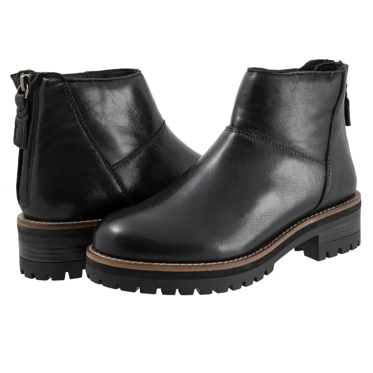 SoftWalk Elmhurst Women's Boot 9.5M | Leather Ankle Boot with Block Heel - main product image
