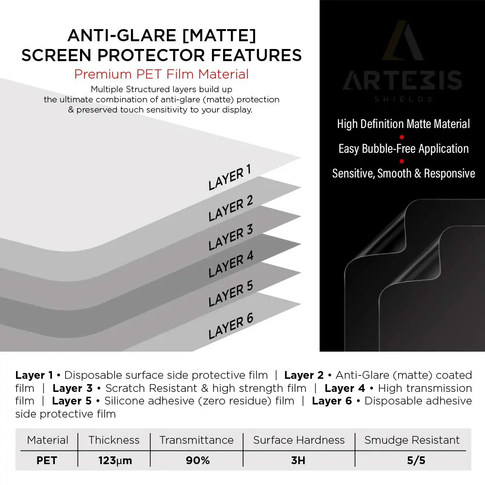 Artemis Shields Anti-Glare Matte Screen Protector for ASUS ROG Flow Z13 13.4 Inch Touch Laptop 2-Pack | Full Coverage Screen Protection - view 8