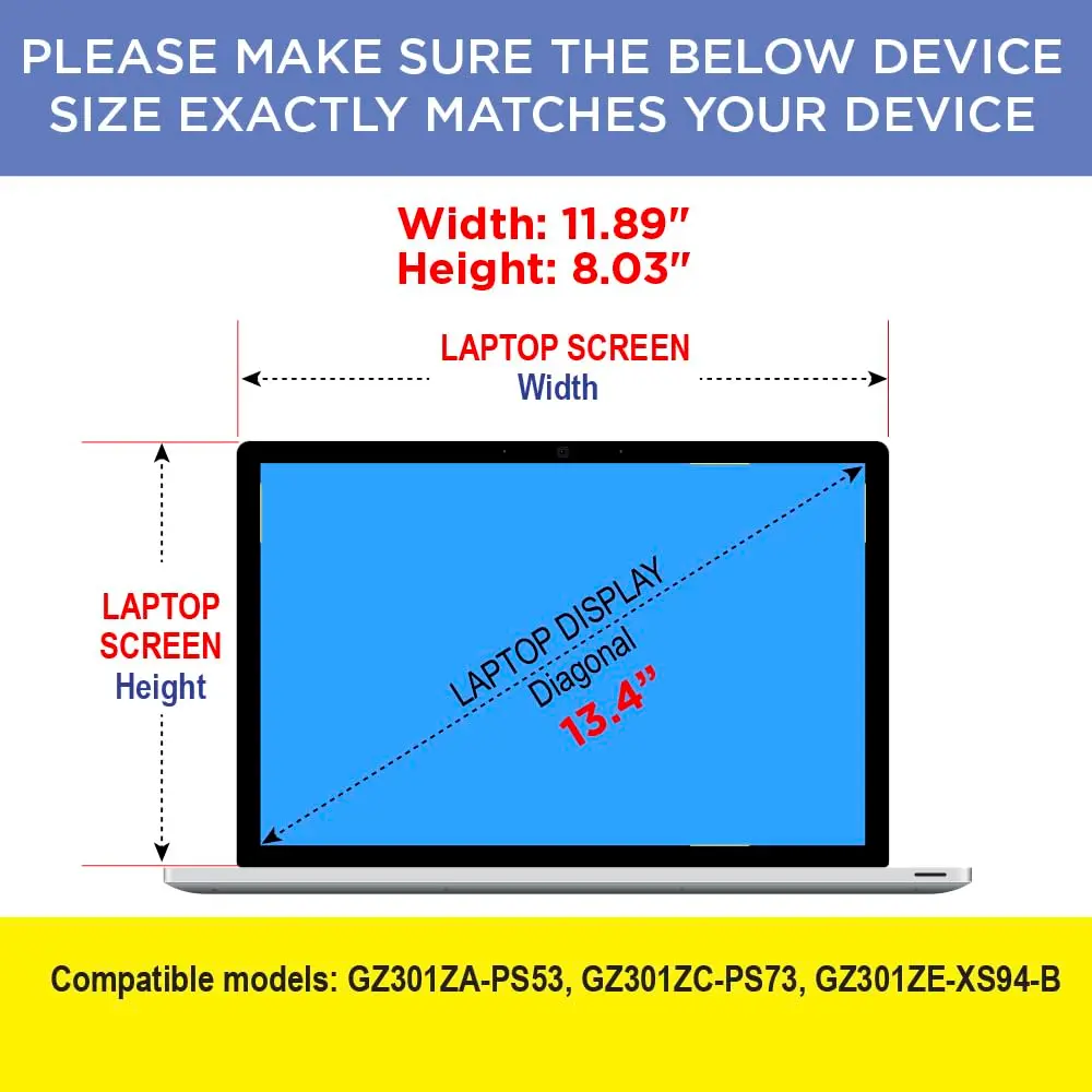 Artemis Shields Anti-Glare Matte Screen Protector for ASUS ROG Flow Z13 13.4 Inch Touch Laptop 2-Pack | Full Coverage Screen Protection - view 2
