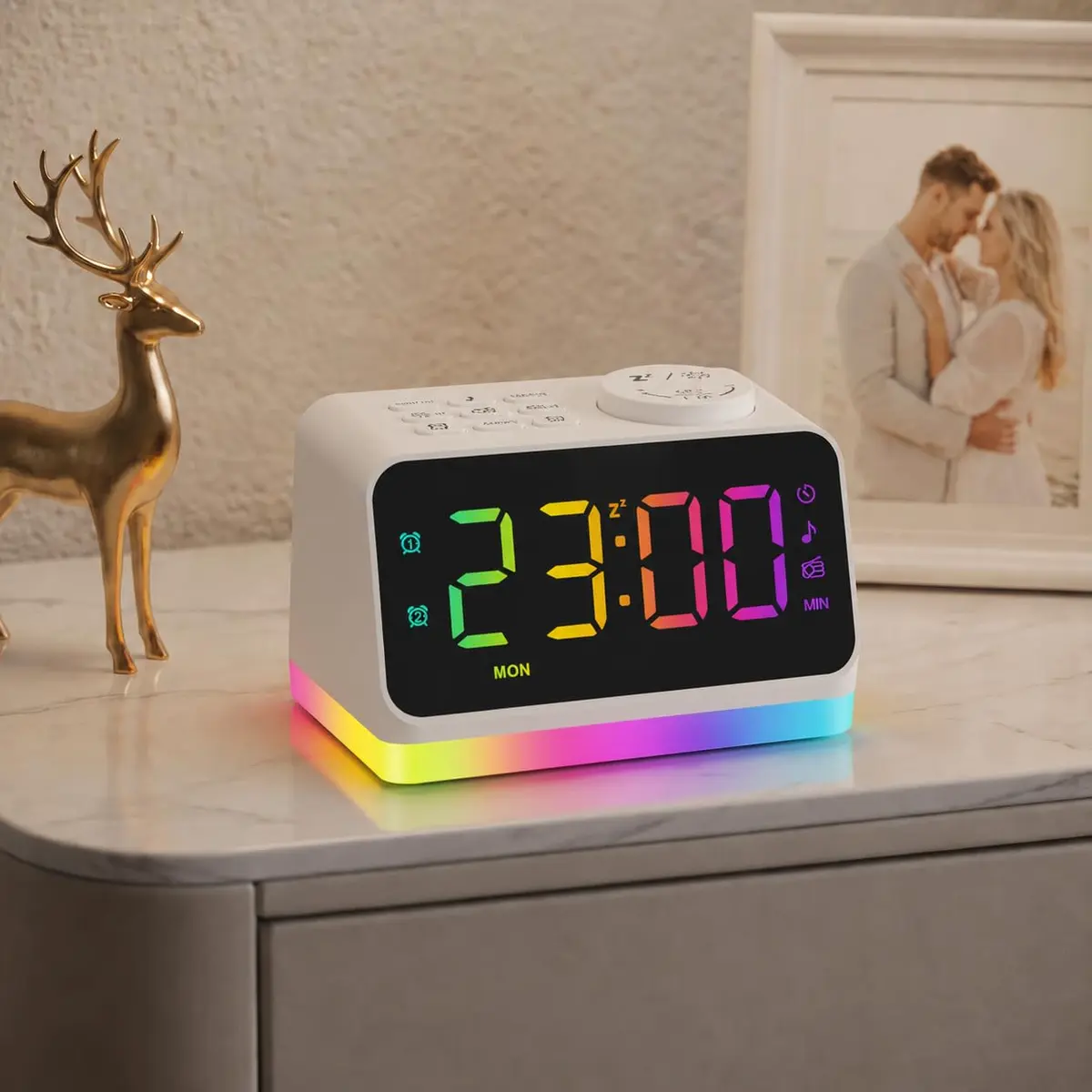 JALL Digital Alarm Clock with FM Radio, Night Light & Dual Alarm | Easy for Seniors & Kids - main product image
