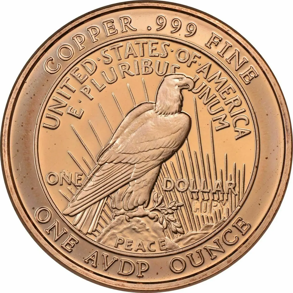 Unique Metals Peace Dollar 1 oz .999 Copper Rounds | Classic American Design, 20 Pack - view 2