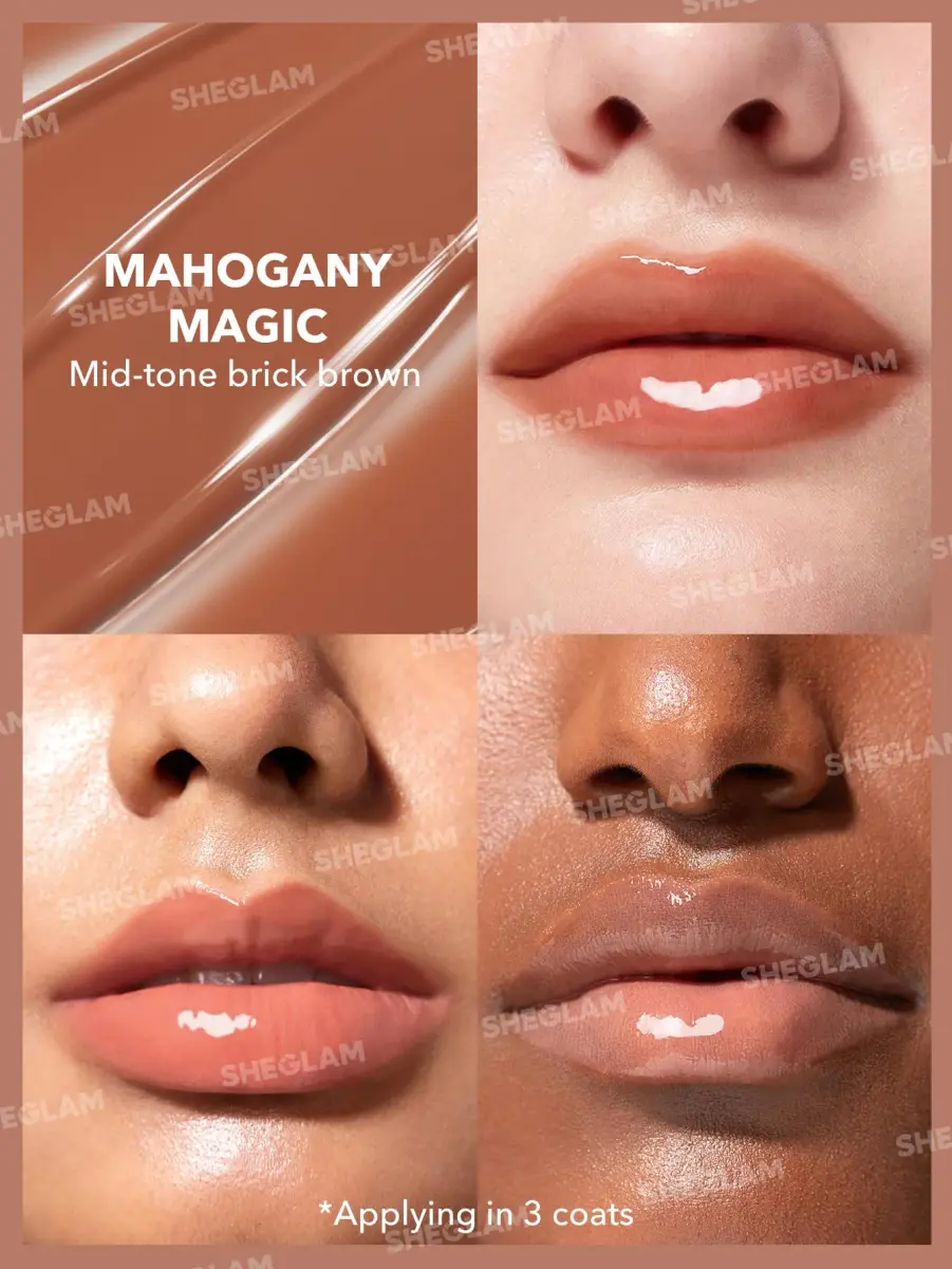 SHEGLAM PoutPerfect Moisturizing Solid Lip Gloss Lipstick - Mahogany Magic | Plumping Shine for Juicy Lips - view 3