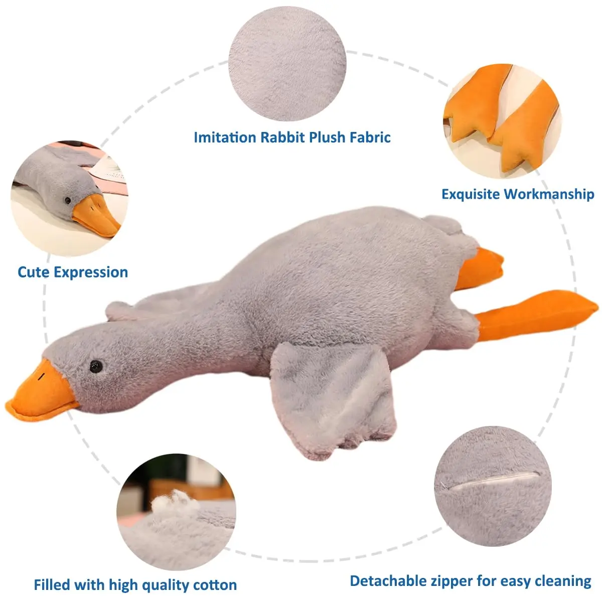 Doireum Swan Stuffed Animal 74.8" | Plush Bed Pillow & Decor for Kids & Adults - view 2