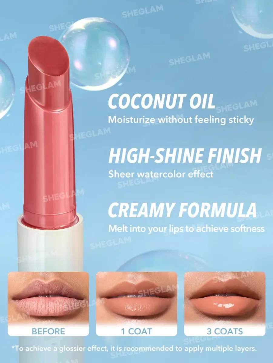 SHEGLAM PoutPerfect Moisturizing Solid Lip Gloss Stick with Coconut Oil, Walk on the Beach | High Shine, Non-Sticky, Plumping Effect - view 5