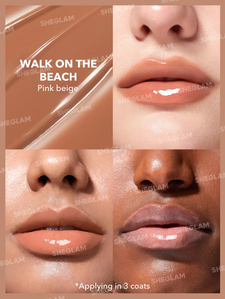 SHEGLAM PoutPerfect Moisturizing Solid Lip Gloss Stick with Coconut Oil, Walk on the Beach | High Shine, Non-Sticky, Plumping Effect - view 3