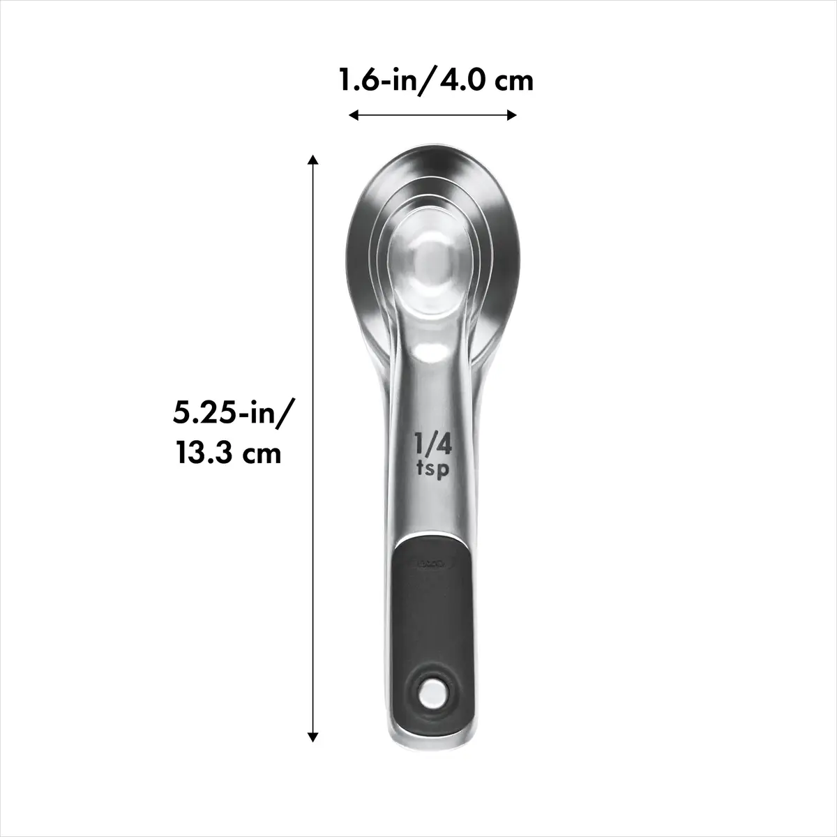 OXO Good Grips Stainless Steel Measuring Cups and Spoons Set with Magnetic Snaps | 8-Piece Set with Etched Markings - view 6