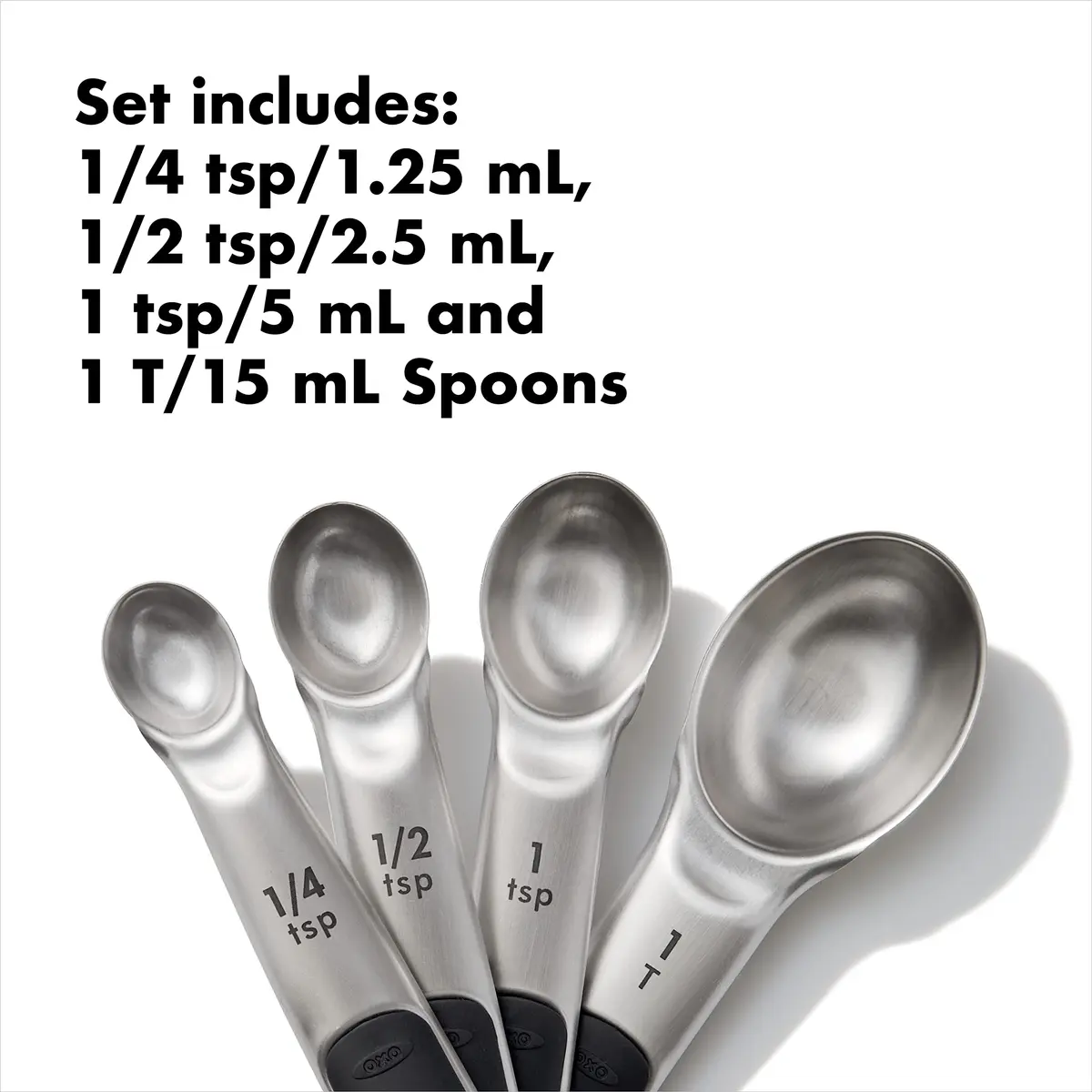 OXO Good Grips Stainless Steel Measuring Cups and Spoons Set with Magnetic Snaps | 8-Piece Set with Etched Markings - view 7