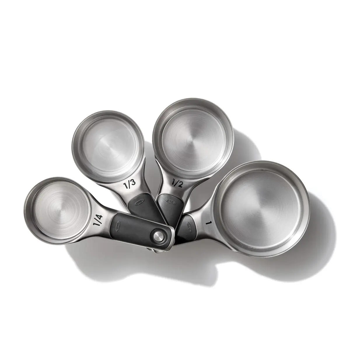 OXO Good Grips Stainless Steel Measuring Cups and Spoons Set with Magnetic Snaps | 8-Piece Set with Etched Markings - view 2