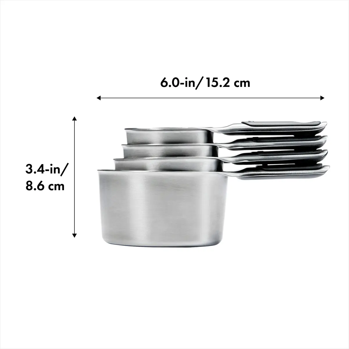 OXO Good Grips Stainless Steel Measuring Cups and Spoons Set with Magnetic Snaps | 8-Piece Set with Etched Markings - view 3
