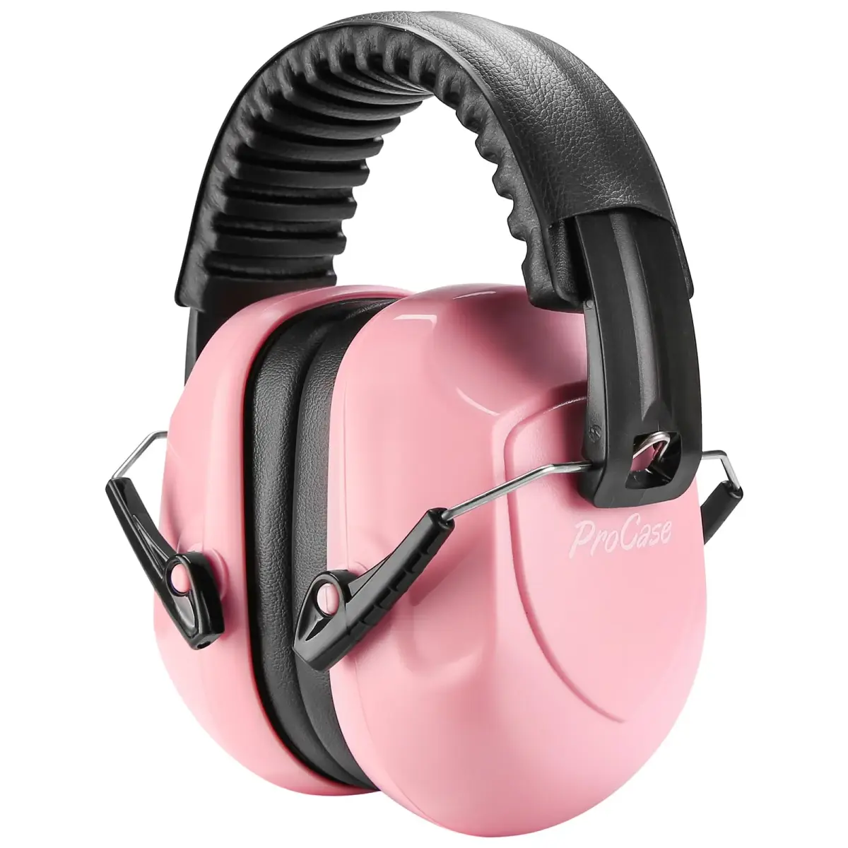 ProCase NRR 28dB Noise Reduction Ear Muffs, Foldable Adjustable Passive Noise Cancelling Headphones for Adults Kids Autism, Hearing Protection for Shooting, Construction, Mowing, Studying -Pink | 28 dB Noise Reduction - main product image