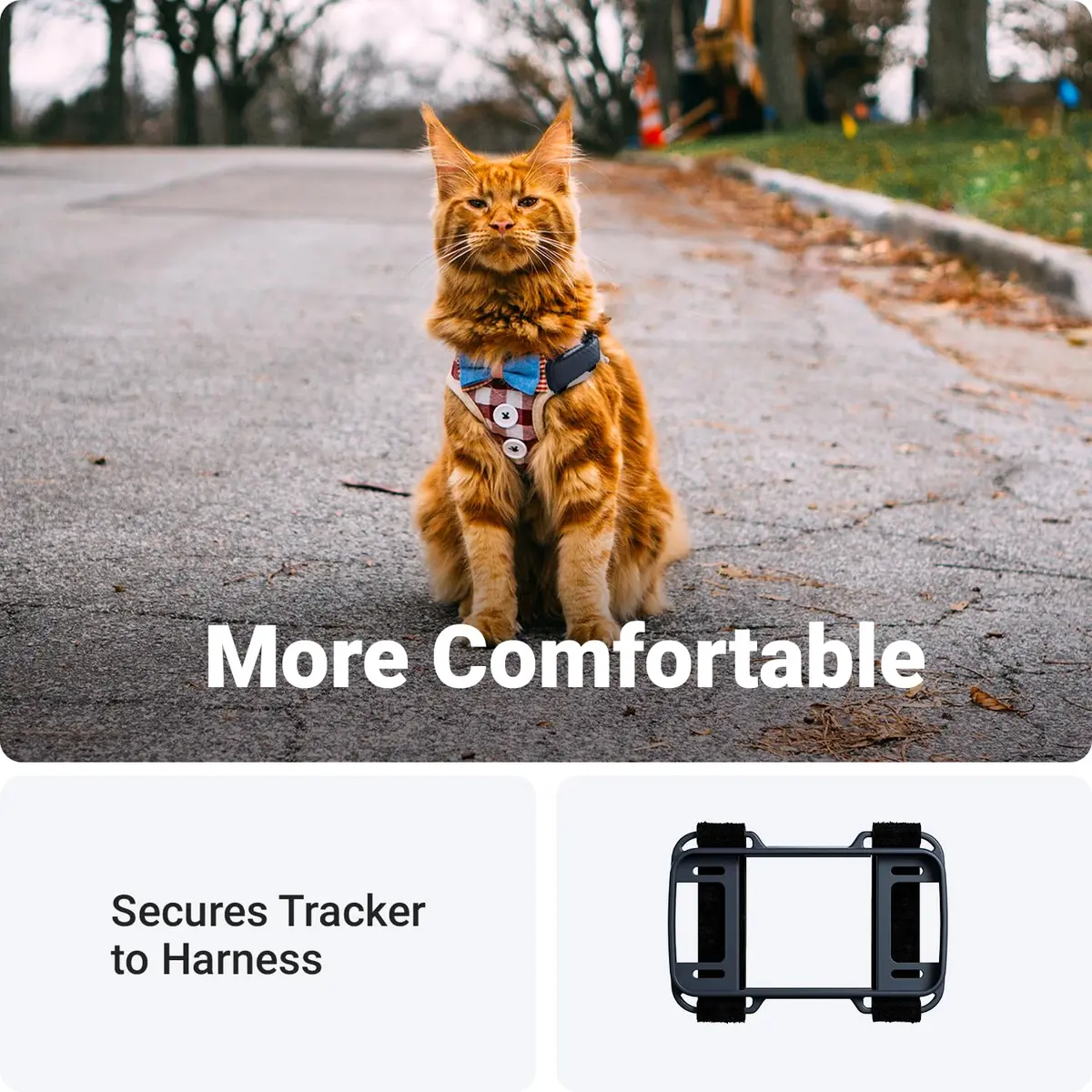 Tractive GPS Cat Mini Tracker Harness Attachment | Velcro Straps for Secure Cat Walks - view 6
