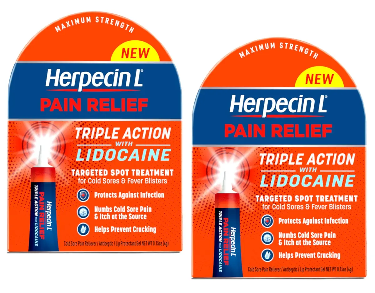 Herpecin-L Pain Relief Triple Action with Lidocaine 0.15 oz | Fast Cold Sore Relief, Infection Protection - main product image