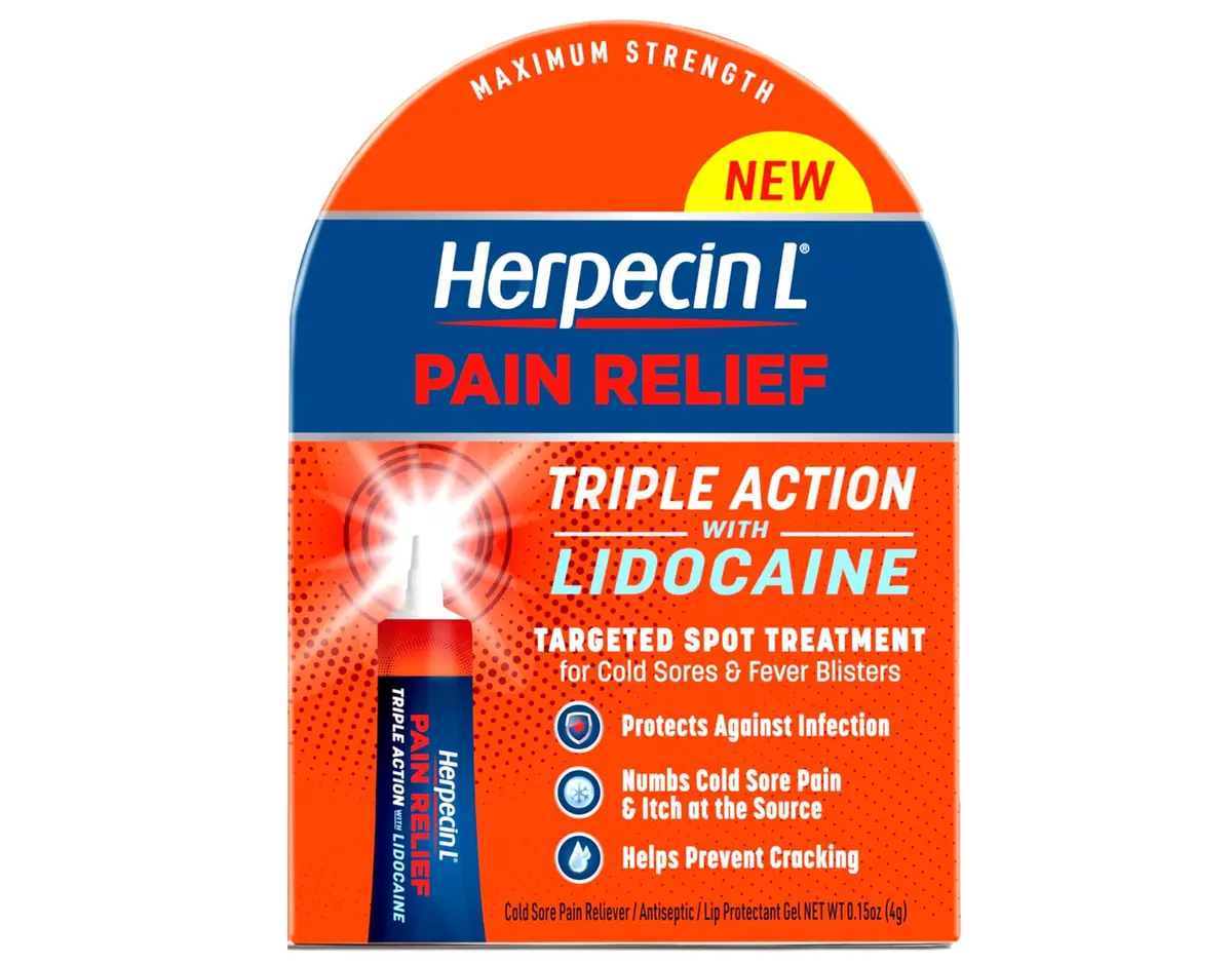 Herpecin-L Pain Relief Triple Action with Lidocaine 0.15 oz | Fast Cold Sore Relief, Infection Protection - view 2