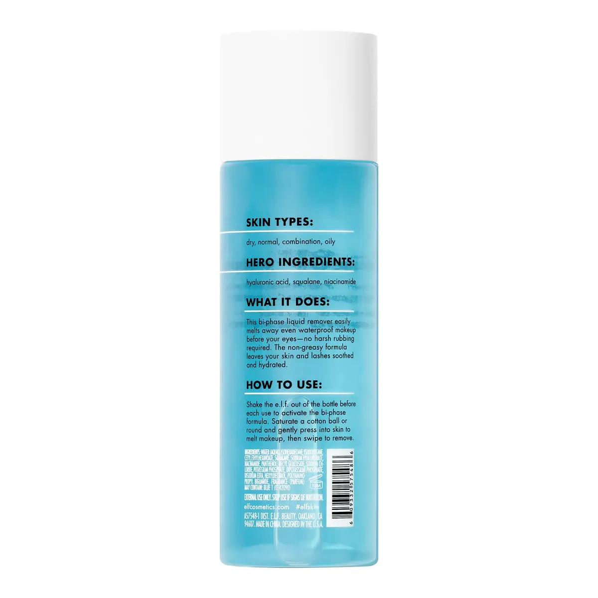 e.l.f. SKIN Holy Hydration Off Makeup Remover 4.3 Fl Oz | Gentle Waterproof Makeup Melting Solution - view 7