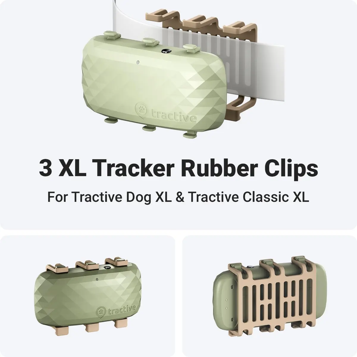 Tractive GPS Dog XL Tracker Rubber Attachment Clips (Pack of 3) | Fits Collars Up to 1.6 Inches Wide - view 2