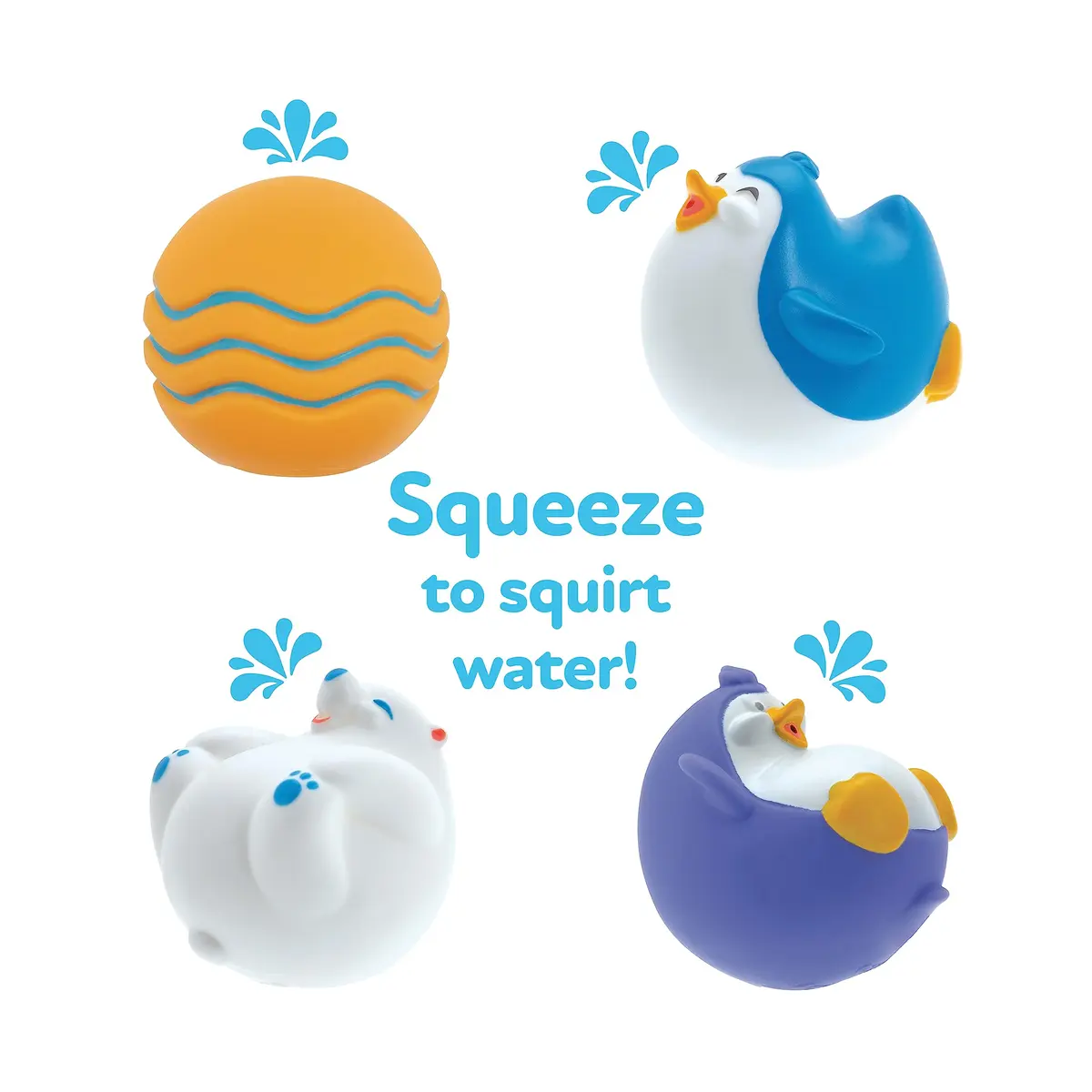 Nuby Penguin Slide Bath Toy Play Set with 4 Bath Squirters | Baby Bath Toys for 12+ Months, Suction Cup Attaches to Shower Wall - view 3