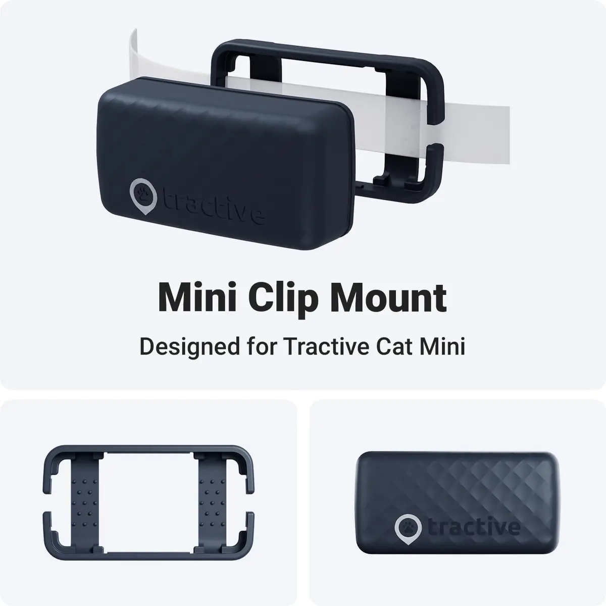 Tractive GPS Cat Mini Clip Mounting (Pack of 2, Dark Blue) | Secure Attachment for Pet Trackers - view 2