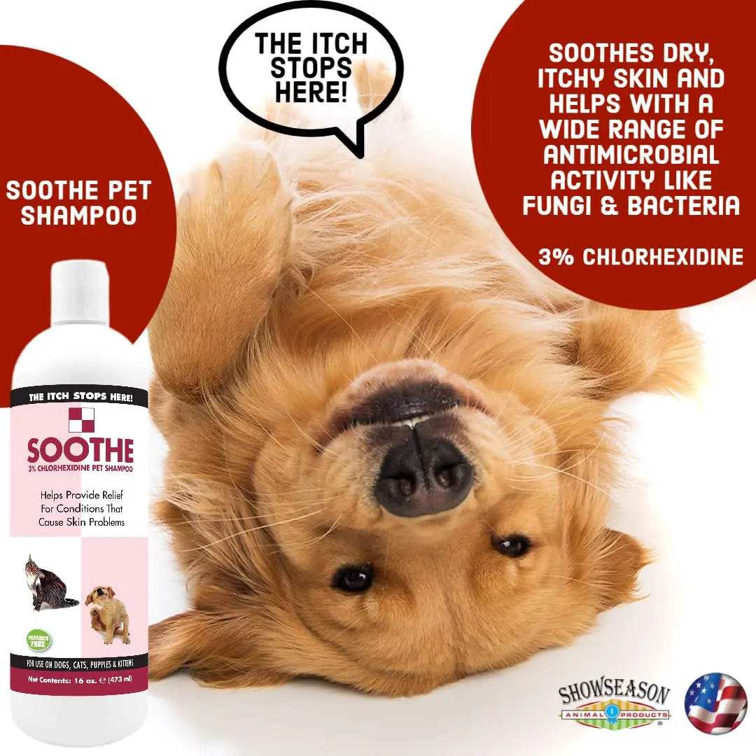 Showseason Soothe Itch Relief Pet Shampoo for Dogs & Cats 16 oz. | Antiseptic | Cools Red, Inflamed Skin | Made in USA - view 2