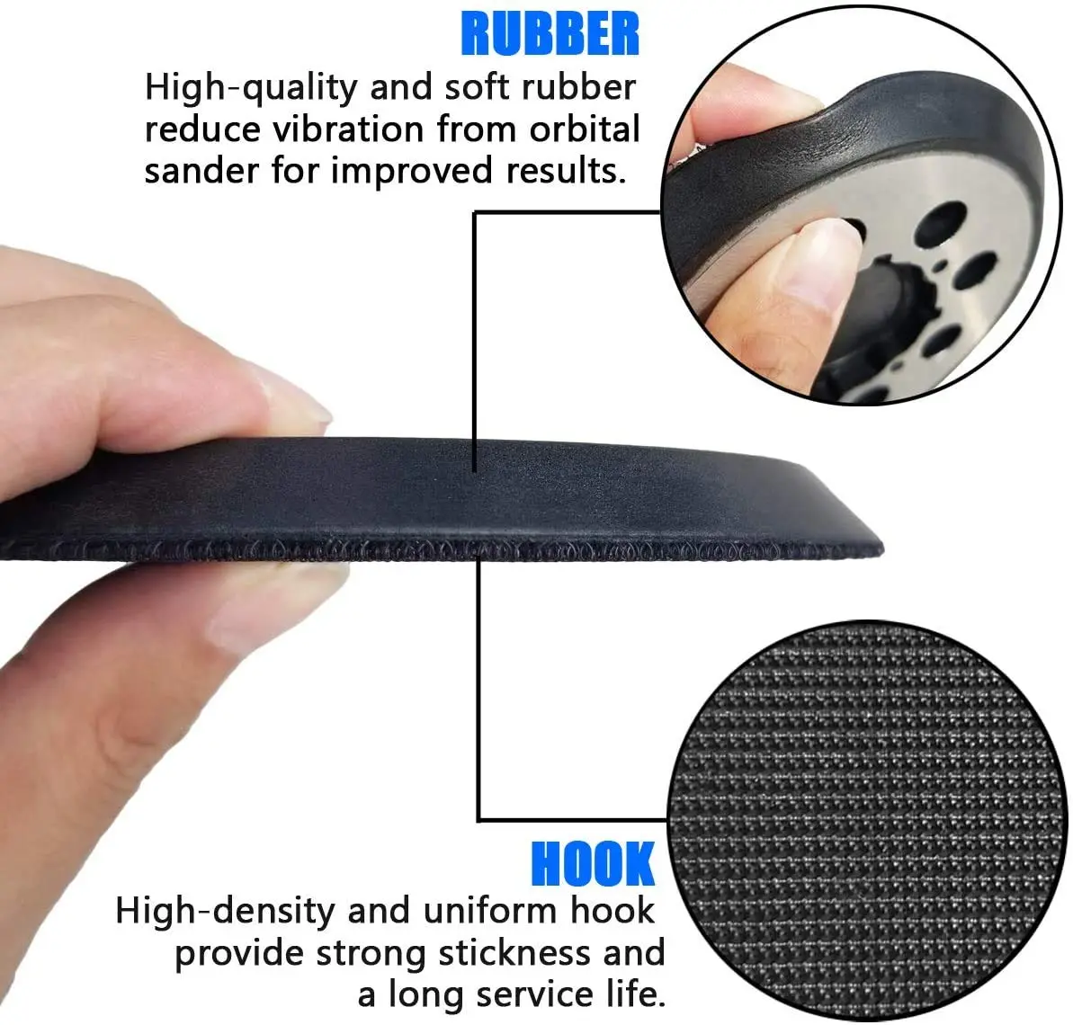 Tockrop 2 Pack 5 Inch 8 Hole Replacement Sander Pad for Dewalt DWE6423/6423K, DWE6421/6421K, DCW210B | Durable, Easy Install, Cost-Effective (70-120 chars) - view 2