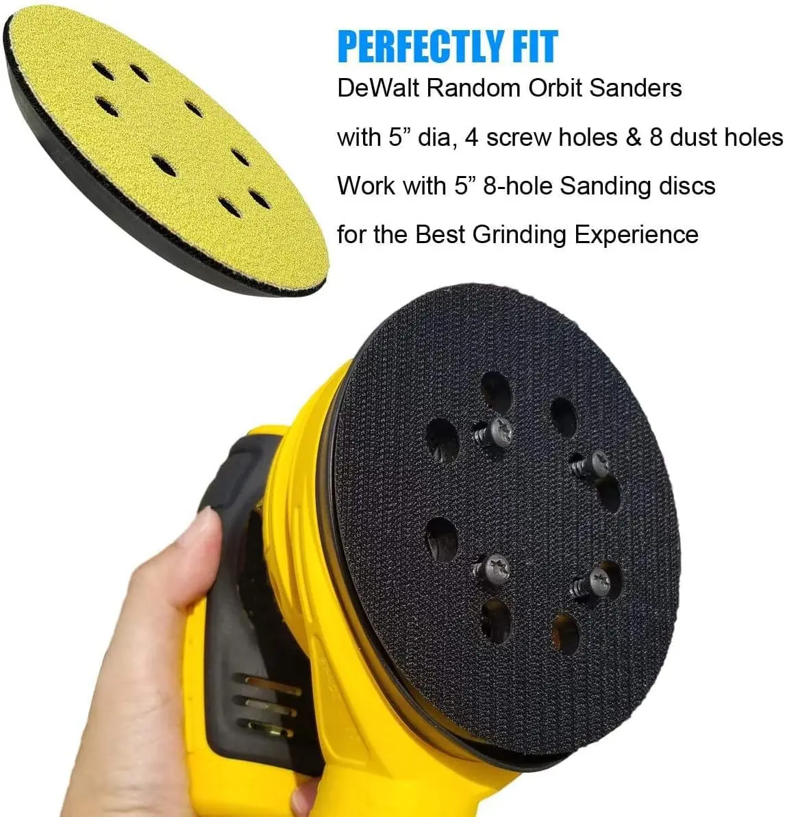 Tockrop 2 Pack 5 Inch 8 Hole Replacement Sander Pad for Dewalt DWE6423/6423K, DWE6421/6421K, DCW210B | Durable, Easy Install, Cost-Effective (70-120 chars) - view 4