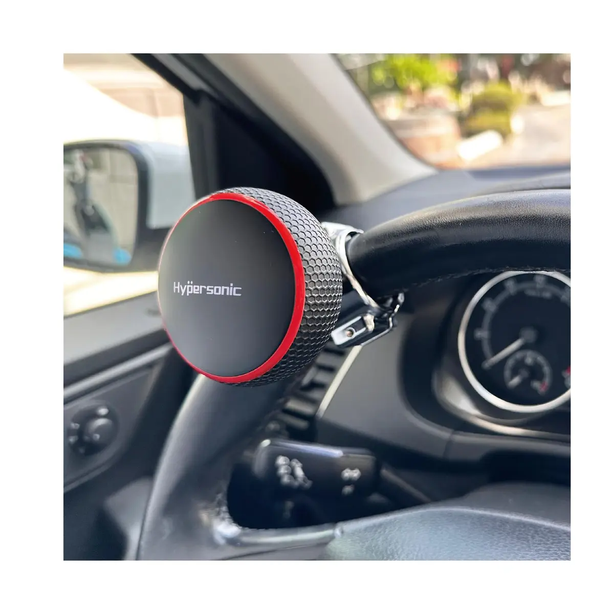 Hypersonic Large Steering Wheel Knob Spinners, Vehicle Steering Wheel Spinners Ball Durable Suicide Knob for Car, SUV, Trucks, Tractors, Boat (Red) | Effortless Control - view 2