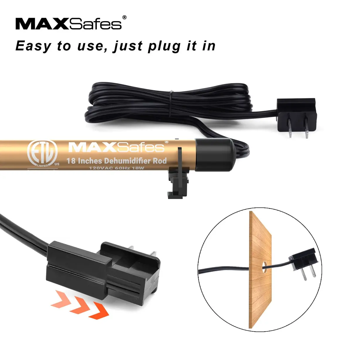 MAXSafes Dehumidifier Rod High Power 18in (46cm) | Maintenance-Free Humidity Control for Safes & Enclosures - view 3