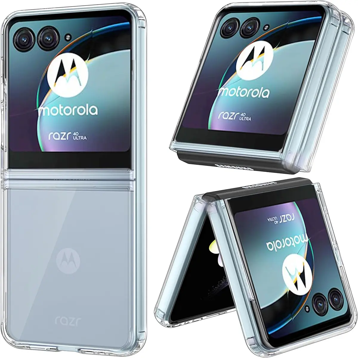 Zeking Clear Hybrid Case for Motorola Razr 40 Ultra/Razr Plus | Shockproof Bumper with Non-Yellowing Acrylic - main product image