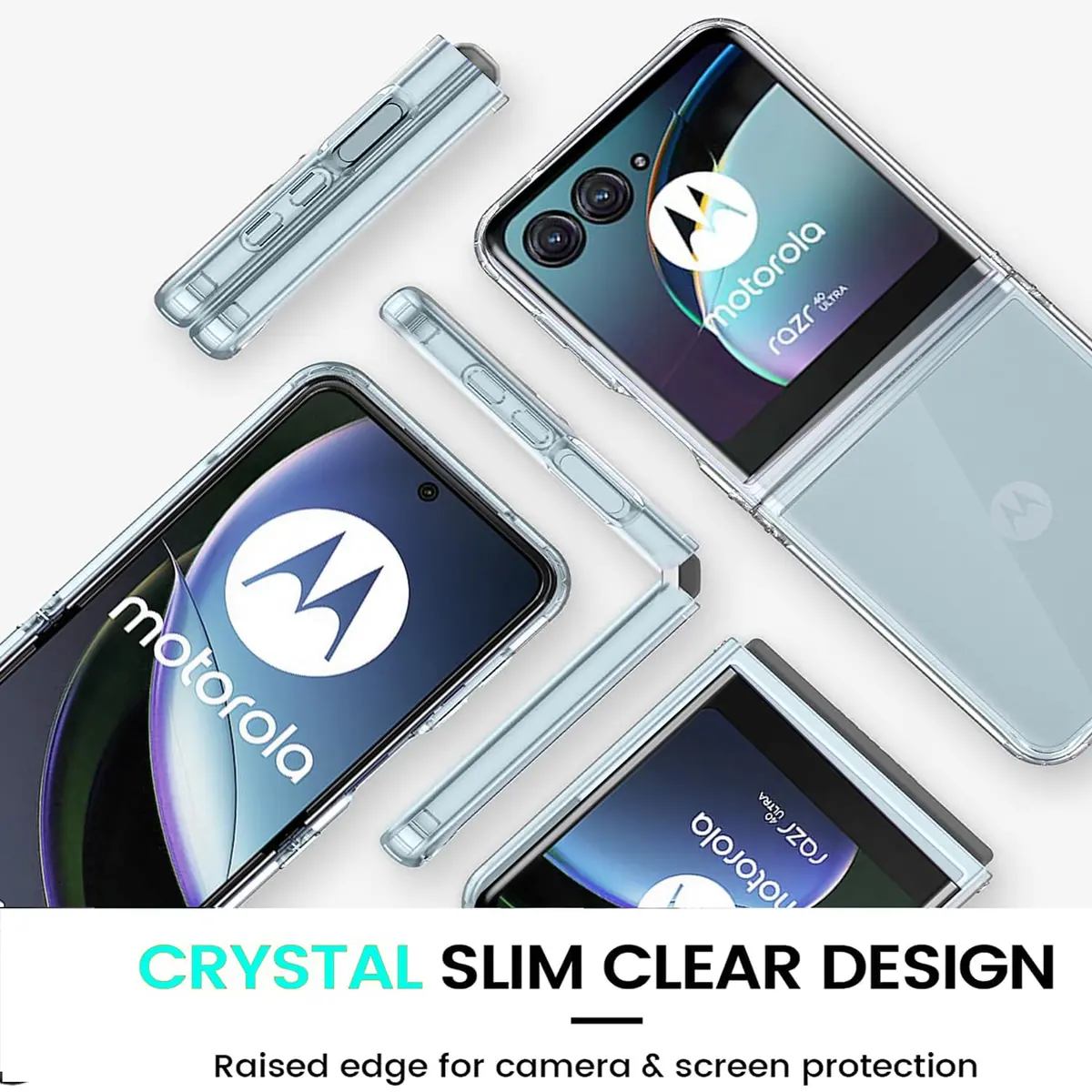 Zeking Clear Hybrid Case for Motorola Razr 40 Ultra/Razr Plus | Shockproof Bumper with Non-Yellowing Acrylic - view 2