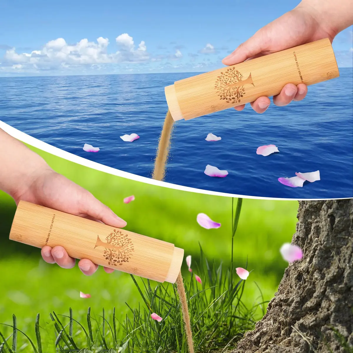 HOOMTREE Small Scattering Tubes for Human Ashes 9"x2" | Eco-Friendly Biodegradable Urns (Set of 4) - view 6