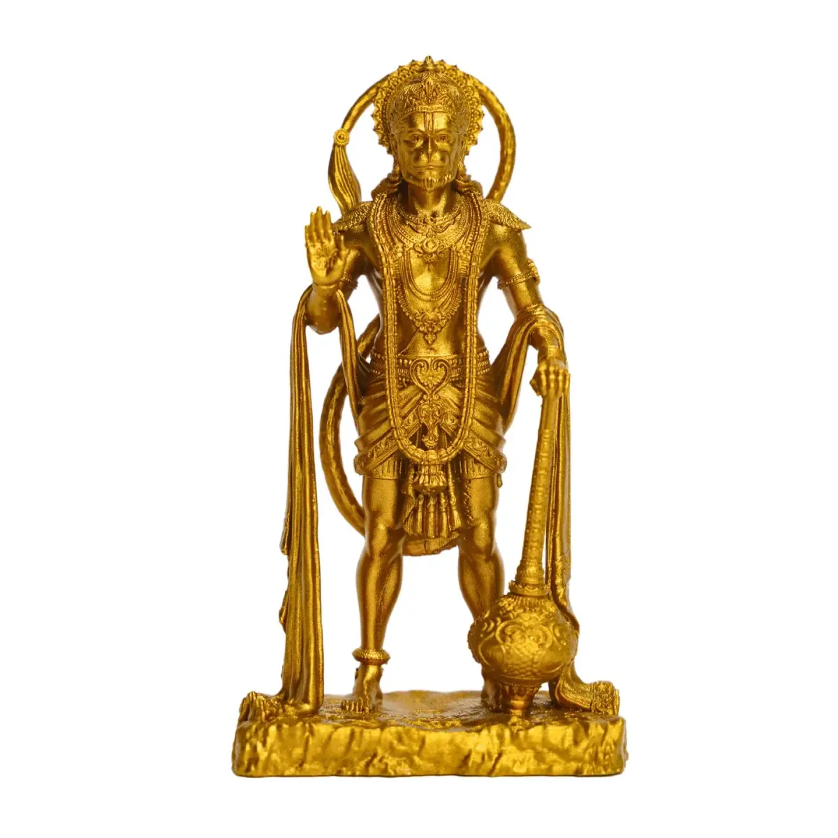 Murti hub Gold Resin Lord King of Sarangpur Hanuman Figurine 12cm (4.72in) | Authentic Indian Home Decor - main product image