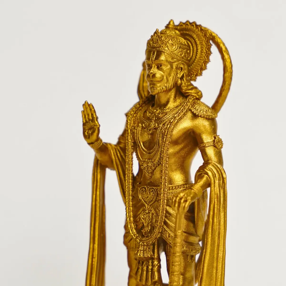 Murti hub Gold Resin Lord King of Sarangpur Hanuman Figurine 12cm (4.72in) | Authentic Indian Home Decor - view 7