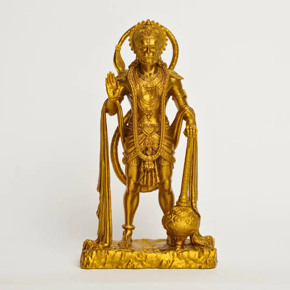 Murti hub Gold Resin Lord King of Sarangpur Hanuman Figurine 12cm (4.72in) | Authentic Indian Home Decor - view 2