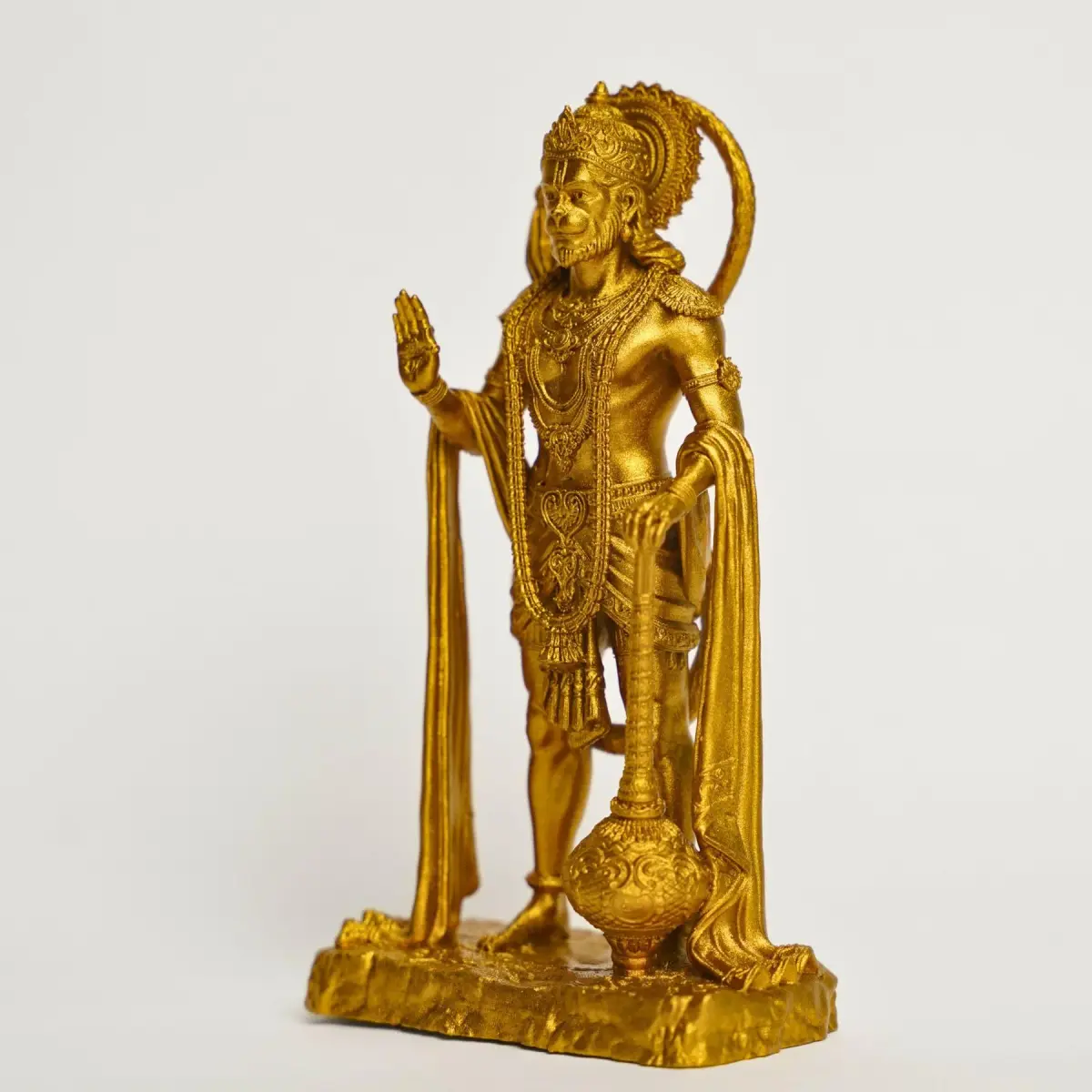 Murti hub Gold Resin Lord King of Sarangpur Hanuman Figurine 12cm (4.72in) | Authentic Indian Home Decor - view 4