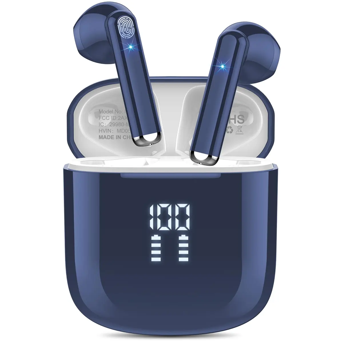 OYIB Wireless Earbuds Bluetooth 5.3, Clear Call ENC Mic Headphones Deep Blue | 13mm Dynamic Drivers - main product image
