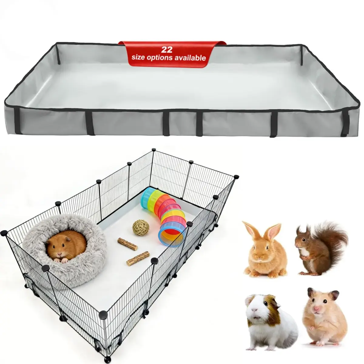 DZWLKJ Waterproof Guinea Pig Cage Liner 71cm x 142cm (28"x56") | Washable Base for Rabbits, Chinchillas, Hedgehogs, Ferrets - main product image