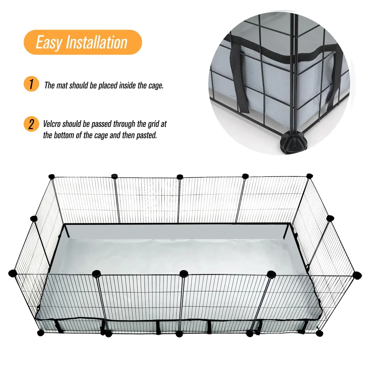 DZWLKJ Waterproof Guinea Pig Cage Liner 71cm x 142cm (28"x56") | Washable Base for Rabbits, Chinchillas, Hedgehogs, Ferrets - view 3