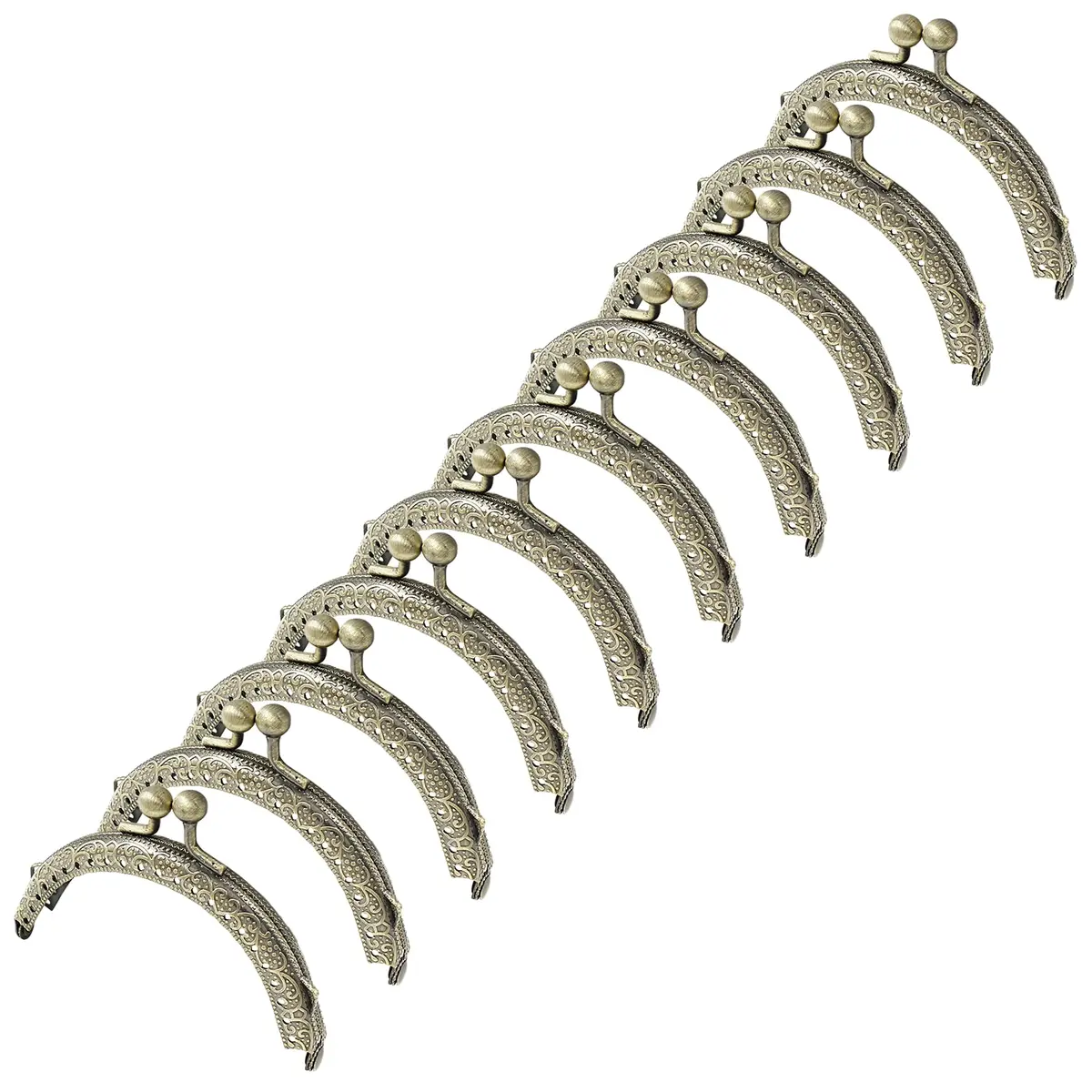 Piutouyar 10 Pcs Metal Purse Frame, 8.5cm / 3.3inch, Bronze | Retro Style Purse Hardware for Jewelry & Bag Making - main product image