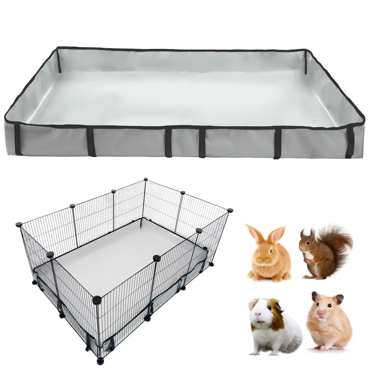 DZWLKJ Waterproof Guinea Pig Cage Liner 71cm x 107cm (28"x42") | Raised Sides Prevent Mess - main product image