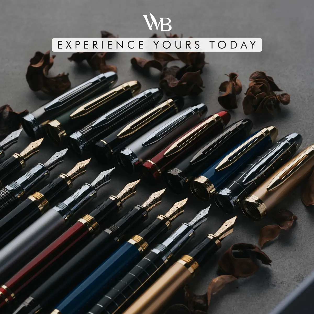 Wordsworth & Black Majesti Luxury Fountain Pen Set with Medium Nib | Brass, Black Lacquer, German Iridium Nib, 24 Ink Cartridges - view 6